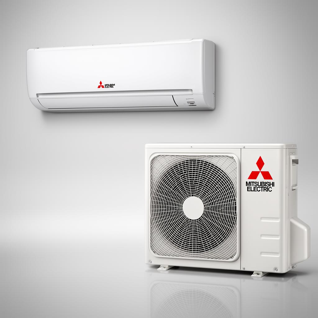Mitsubishi Electric ductless mini split indoor and outdoor units